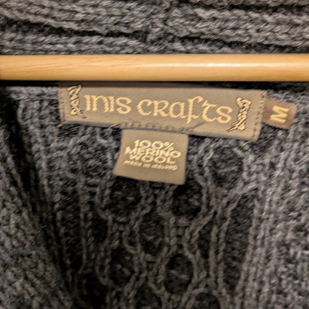 Women's Cable Knit Gray Sweater - Picture 2 of 6